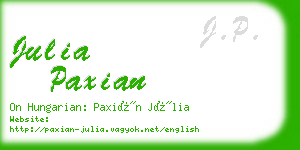 julia paxian business card